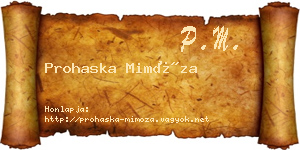 Prohaska Mimóza névjegykártya